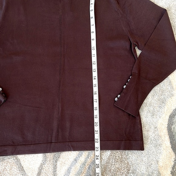 2xHP Sz 18 Button Cuff Dark Brown Mock Turtleneck ❤️ - Picture 4 of 14